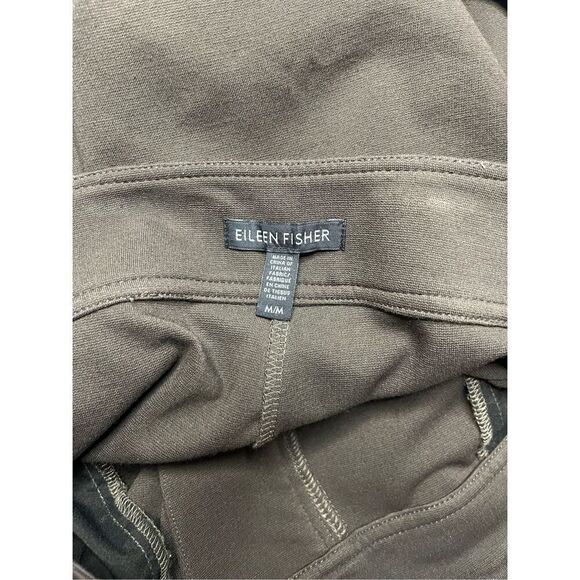 Eileen Fisher Dark Brown Viscose Blend Straight Leg Trouser Pants Medium - Picture 3 of 5